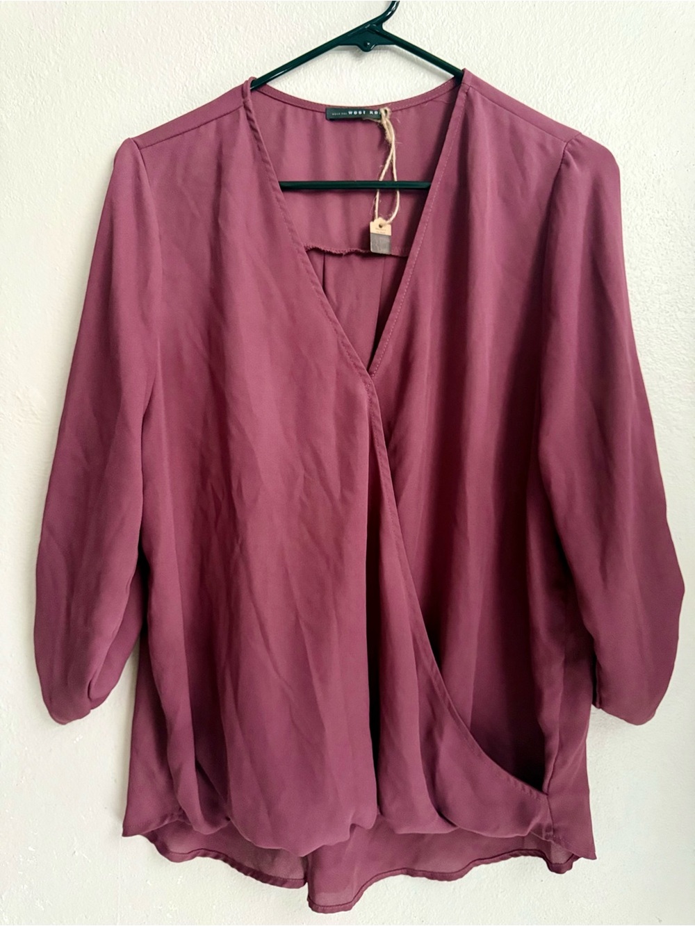 West Kei Dusty Rose Wrap-Style Blouse